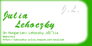 julia lehoczky business card